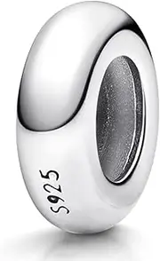 [MATERIA by Matthias Wagner] 1166 Rubber Spacer Stopper Charm Pendant for Bracelet 925 Silver, Sterling Silver