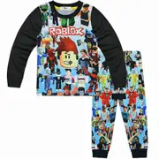 Roblox Printed Pyjamas Set Kids Boys Nightwear Pajamas Pjs Sleepwear Outfit R Black 7-8 Years