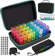 Yewltvep Monthly Pill Organizer 3 Times a Day, Pill Box Organizer with 32 Daily Compartments, 30 Day Pill Organizer, Pill Holder with Hard Shell Travel case