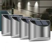 4Pack Security Solar Wall Light Decorative Outdoor Fence Post and Step Lamp