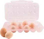 VolksRose Portable Chicken Egg Storage Box, Stackable Egg Holder Container with Lid, Egg Organizer Tray Display for 18 Eggs, Egg Dispenser Basket for Refrigerator Camping Picnic Hiking Travel Outdoor