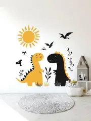 Dinosaur Wall Decal Set | Cute Kids Room Wall Sticker Art | Removable Dinosaur