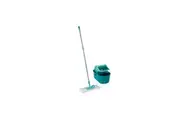2pc Leifheit Profi Compact Floor Wiper Mop & Press Bucket Cleaner Set Green