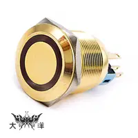 在飛比找蝦皮商城優惠-22mm 銅鍍鉻(金)平面環形燈有段開關 DC12V DC2