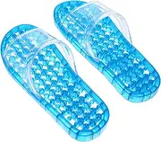 UTHCLO 1 Pair Crystal Hollowed Out Quick Drying Shower Slippers for Home Comfortable Massaging Bathroom Footwear Lightweight Breathable Design for Relaxing After Bathing