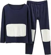 [RAFYZY] 2-Piece Long Johns Thermal Underwear for Men Fleece Lined Base Layer Set for Cold Weather with Warm Patches XL-5XL