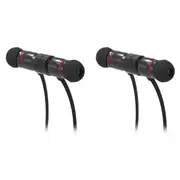 2x Laser Magnetic Wireless BT Sports In-Ear Earphones w/ In-Line Control Black