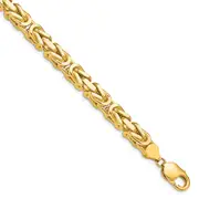 14K Yellow Gold 8 Inch 6.5mm Byzantine With Lobster Clasp Bracelet