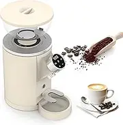 Conical Burr Coffee Grinder, Electric Coffee Bean Grinder with Led, 11 Grind Settings Adjustable Coffee Grinder, Touch Screen Control, 60mm Large Blade Disc, for Home and Commercial White