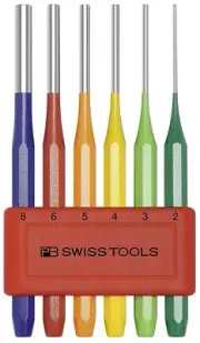 PB SWISS TOOLS RAINBOW PIN PUNCH 6 SIZE SET (2,3,4,5,6,8mm) 755BLRBCN