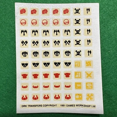 Warhammer 40k Space Orks Rogue Trader Transfer Sheet Decal Games Workshop 90s GW