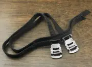 Black Nylon TOE CLIPS STRAPS Fixie Track Road Bike MTB Bicycle Pedal Cages Clamp