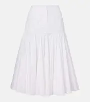[Jacquemus] Jacquemus Agave cotton poplin midi skirt UK 10 white