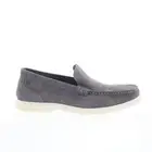 Rockport Jensen Mens Gray Wide Suede Slip On Loafers & Slip Ons Casual Shoes 10