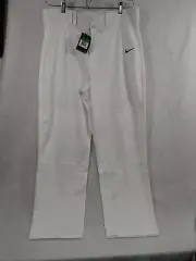 Nike Mens White High Rise Flat Front Straight Leg Baseball Pants Extra Large