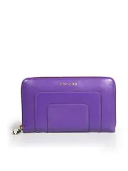 Purple Leather Serpenti Forever Wallet