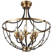 Rosa 5L CTC Low Profile Flush Lights Brass Black | Marden Designer