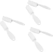 minkissy 18 Pcs Nail Brush Nail Scrub Brush Nail Clean up Brush Toe Cleaning Brush Nail Tools Plastic Cleaner Toes Green Mesh Cosmetic Bag Foot Nail Cleaner White Nail Supplies Long Handle