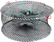 Alvinlite Crab Trap Fishing Net Foldable Net Trap Cast Dip Cage for Fish Crab Shrimp Lobster Crayfish Entrances Crab Trap for Crawfish