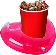 Floating Cup Holder | Blow Up Drink Holder - Heart Design Lightweight PVC Poolside Tray for Beach Parties Lake Vacation Summer Spa River Water Activities Hot Tub