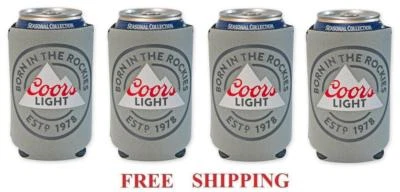 COORS LIGHT ROCKIES 4 BEER CAN HOLDERS COOLER COOZIE COOLIE KOOZIE HUGGIE NEW