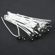 30x 100mm (10cm) Candle Pre-Waxed Cotton Wicks Pre-Tabbed For Home Candle Making