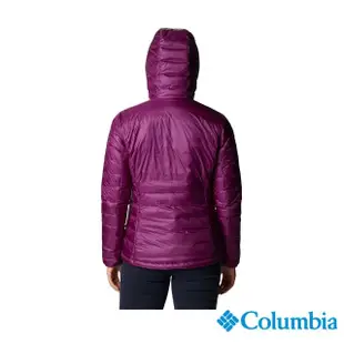 【Columbia 哥倫比亞 官方旗艦】女款-Omni-Heat金鋁點極暖800羽絨連帽外套-紫色(UWR7942PL / 金鋁點極暖 .