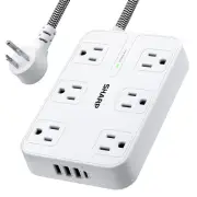 Surge Protector Power Strip - 6 Widely Spaced Outlets with 4 USB Fast Charge ...