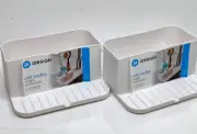 iDesign Recycled Plastic Sink Caddy w/ Tray 4.72”L x 6”W x 2.8”H, White 2-Pack