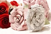 Pink Handmade Pride and Prejudice Upcycled Paper Rose