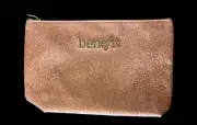 New Benefit cosmetic pink sparkle glitter makeup bag w/zipper