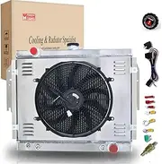 CW-AutoParts 3 Row Core All Aluminum Radiator for 1979-1993 Dodge D150 D250 D350 W150 W250 W350 Ramcharger Pickup Trucks 5.2L 5.9L V8, with 1 X Shroud fan and Relay