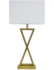 [Oriel Lighting] Kizz Stylish Bedside Table Lamp Antique Brass