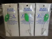 3 Katchum 4" Blade Runner Fishing Rigs Wire Leader Double Hook Green Spinner