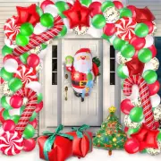 Christmas Balloon Garland Arch kit 144 Pieces with Christmas Red White Candy ...