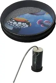 BQLZR 10 Inch Wave Bead Ocean Hand Drum with Spring Drum Thunder Tube Pack of 2