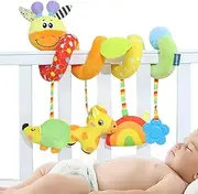 Car Seat Toys | Stuffed Giraffe Baby Stroller Toys with Squeaker | Interactive Sensory Activity for Baby Carrier, Crib Mobile