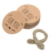 100pcs for You Tags, 1.2'' Round Brown Kraft Paper Gift Tags with String