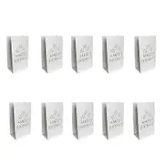 100 Pack White Happy Birthday Luminary Paper Candle Tea Light Lantern Bags Garden Anniversary Birthday Night Decorations Evening Party