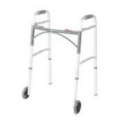 Walker Roller Walk Aid Assist Two Button Folding with 5 in. Wheels Lightweight