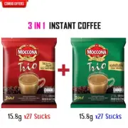 2 Style Instant Coffee Combo Set MOCCONA TRIO Espresso & Rich-Smooth / 54 Sticks