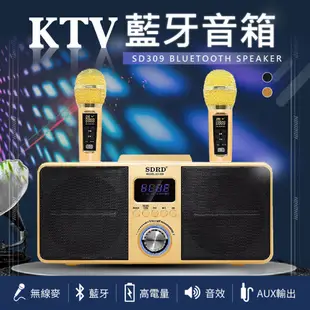 雙人無線KTV SD309藍芽麥克風藍牙喇叭藍芽喇叭藍牙音響藍芽音響CCAH21LP7750T2 現貨 廠商直送