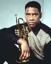 Denzel Washington portrait holding trumpet 1990 Mo' Better Blues 8x10 real photo