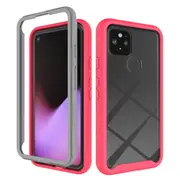 For Google Pixel 5 Case Starry Sky Solid Color Series Protective Cover, Red