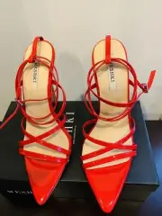 Meshki Hailey Patent Multi Strap Stilettos + Original Box ( New)