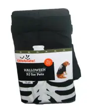 NWT NEW Dog PJ Skeleton Black Halloween Pet Costume XL 50-70 lb Glow In Dark