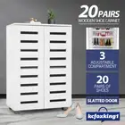 4 Tier Shoe Storage Cabinet Shoe Rack Shelf Organiser Cupboard 20 Pairs White