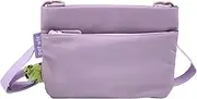 pet wiz Slim Waterproof Crossbody Dog Walking Bag with Two Zips, Discreet Poop Bag Dispenser and Adjustable Strap | Available in Lilac and Baby Blue (Lilac)