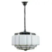 St Kilda Opal Matt 14&quot; Shade w 3/4&quot; x 1/2m Chrome Rod Pendant
