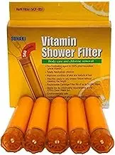 Sonaki Vitamin C Shower Filter Cartridge - (1 Pack of 5) Vitamin C Filter Refills - Remove 99.9% of Chlorine and Chloramines